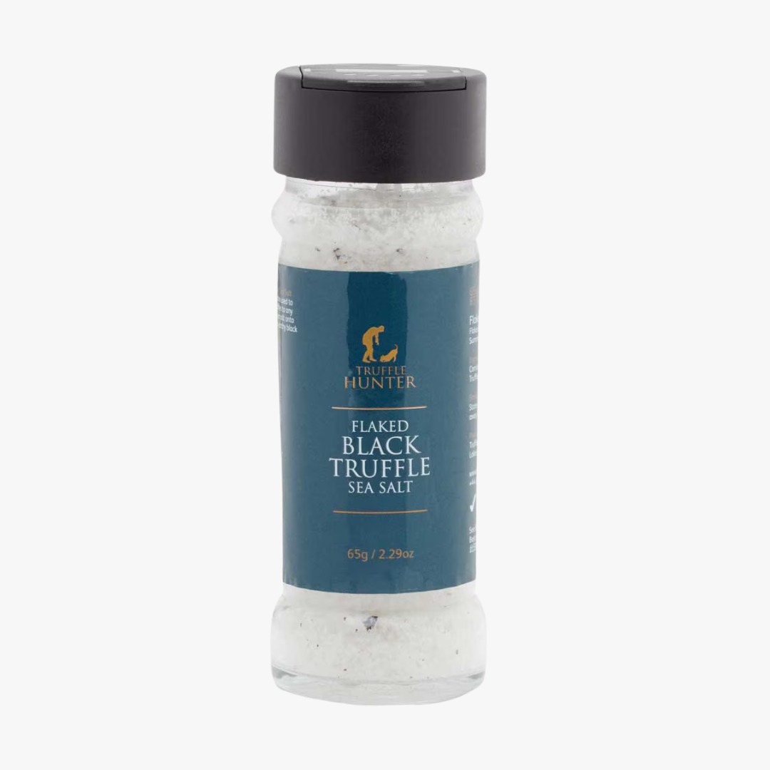 TRUFFLE HUNTER FLAKED BLACK TRUFFLE SALT IN SPICE JAR 65G - 6PKT/CTN